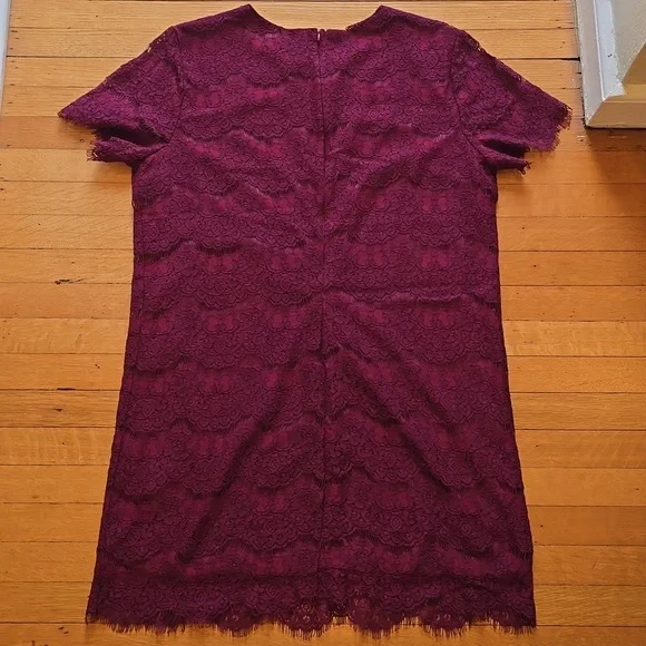 Lulus, Take Me To Brunch, Burgundy Lace Shift Dress, EUC, Women's XL - Picture 2 of 16